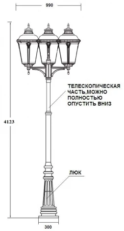 Наземный фонарь Oasis Light MUNICH 2L 79759LB/A2 Bl (220V, фонарь, IP44)