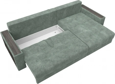 Диван угловой с декором и полкой Лига-050 НПБ Лига Диванов (Велюр) арт.128599