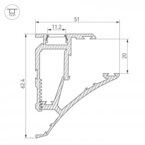 Профиль SHELF-620-2000-SET ANOD (Алюминий) 023788 Arlight