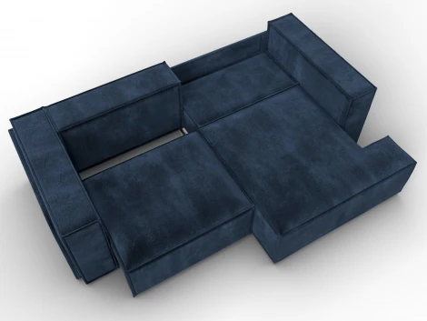 Диван угловой Лига-061 угол правый (ДСП,Брус,Фанера,Велюр/Синий) Лига Диванов 131151