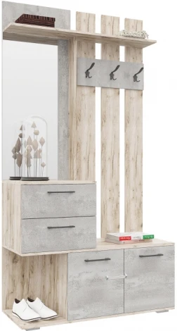 Готовая прихожая Woodville Вальс ВШ-1 дуб крафт серый / бетонный камень 508424