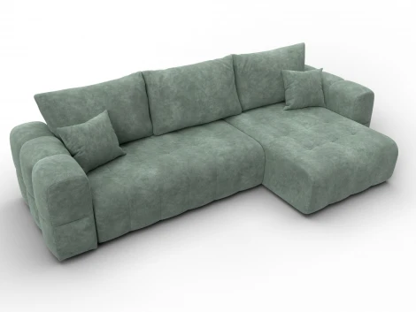 Диван угловой Лига-110 НПБ угол универсальный (ДВП,ДСП,ЛДСП,Брус,Фанера,Велюр/Зеленый) Лига Диванов 136524