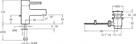 Смеситель Jacob Delafon Cuff E37301-CP для раковины