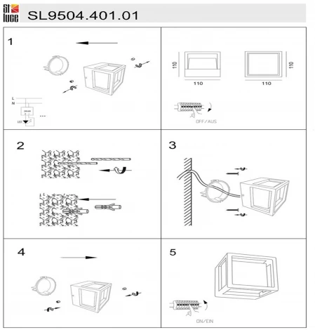Настенный светильник уличный Alceno SL9504.401.01 (LED, 220V, IP54)