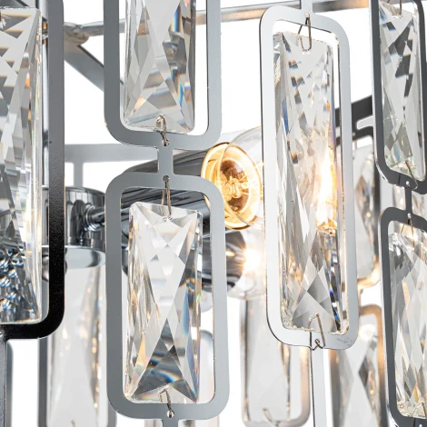 Подвесная люстра Escada Glow 2102/4S Chrome Е27*60W (220V, на цепи, круглые)