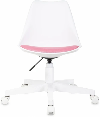 Кресло Бюрократ CH-W333 белый сиденье розовый Velvet 36 крестов. пластик пластик белый