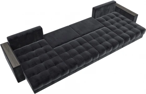 Диван П-образный с декором Лига-049 НПБ Лонг Лига Диванов (Велюр) арт.128577