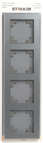 Рамка на 4 поста (серебро) Stekker Катрин 39534