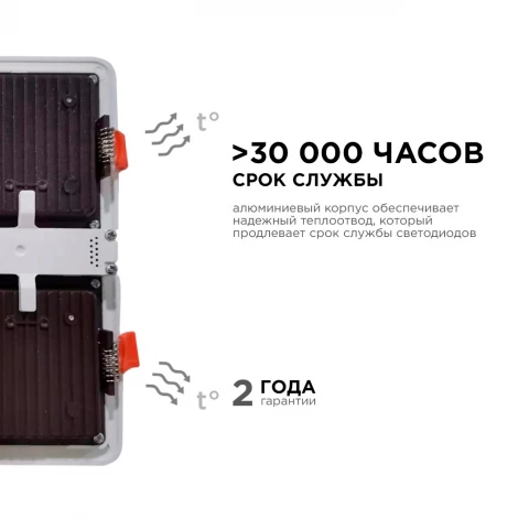 Светодиодный светильник встраиваемый 48Вт 4800Лм 6500К Apeyron 42-024