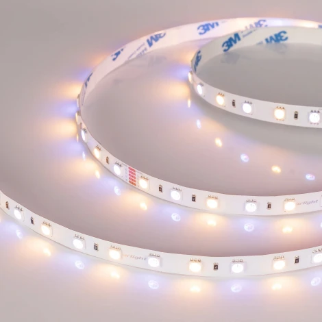 Светодиодная лента RT-B60-10mm 24V RGBW-Warm (14.4 W/m, IP20, 5m) (Arlight, Открытый) 018327(3)