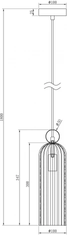 Подвесной светильник Maytoni Antic MOD302PL-01GR (220V, на проводе, круглые)
