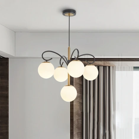 Подвесная люстра Arte Milano Neapol-73808 273808/4+1 BK/GD (220V, на проводе, шар)