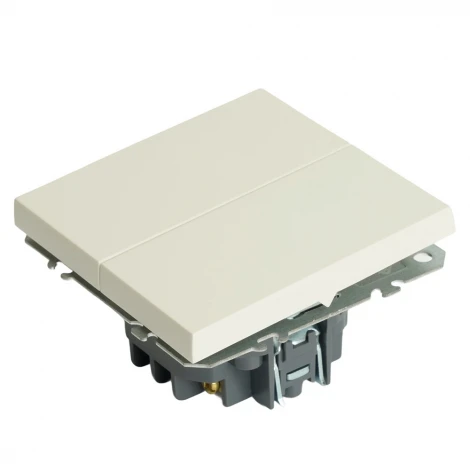 Переключатель двухклавишный перекрестный (белый фарфор, soft touch) Stekker Эмили 50162