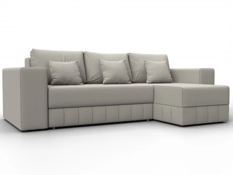 Диван угловой Лига-076 угол универсальный (ДСП/Пластик/Рогожка/Бежевый) Лига Диванов 129835