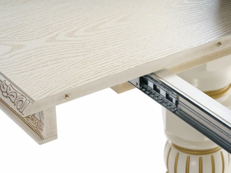 Стол деревянный Woodville Кантри крем с золотой патиной арт.615214