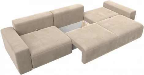 Диван прямой Лига-036 НПБ Классик Лонг (Бежевый/Велюр) Лига Диванов арт.121322