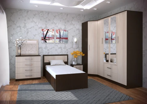 Шкаф БТС 4-х дверный Фиеста, венге/лоредо