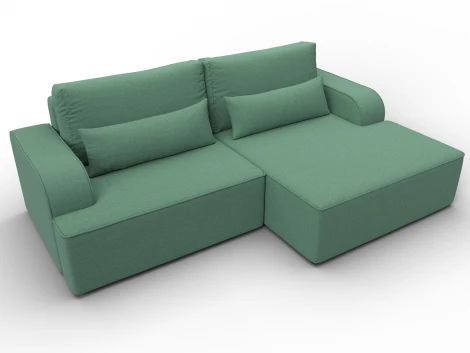 Диван угловой Лига-120 угол правый (ДСП,Брус,Фанера,ЛДС,Рогожка/Зеленый) Лига Диванов 137287
