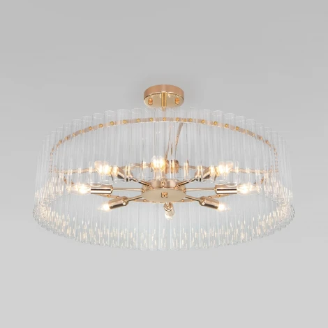 Потолочная люстра Wi-Fi на штанге Bogate's Flamel 373/8 Smart (220V, управление смартфоном, голосовое управление, умный дом - Minimir Home, Алиса, Маруся, Салют, круглые)