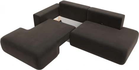 Диван угловой Лига-036 НПБ Модерн левый угол (Коричневый/Велюр) Лига Диванов арт.121411L