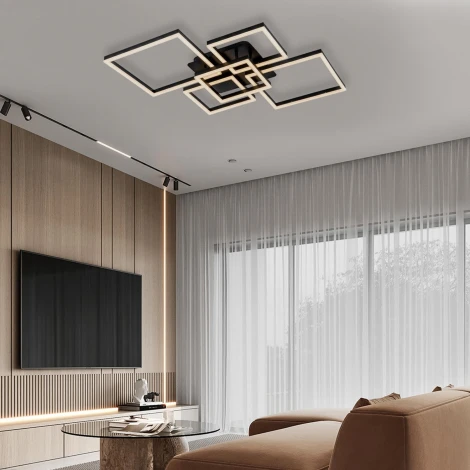 Потолочная люстра светодиодная на штанге с пультом с регулировкой цветовой температуры и яркости LED4U L11041-5 BK