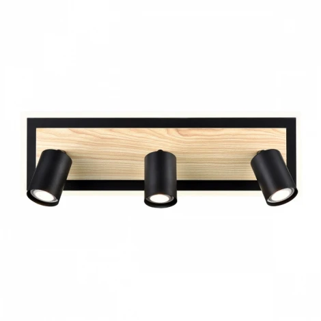 Настенный светильник со спотами Lumion Pine 8025/20WL черный/дерево, металл/МДФ LED GU10 3*10W + LED 20W 220V