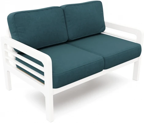 Диван Arsko прямой Бергер М белая эмаль велюр голубой