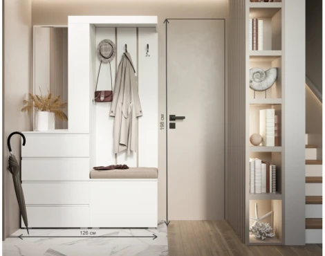 Готовая прихожая Woodville Крона 1260 белый 534556