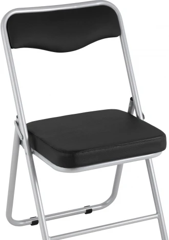 Складной стул Stool Group Джонни экокожа черный каркас металлик УТ000035369