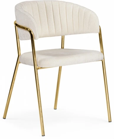 Обеденный стул Kamelia Woodville (Металл,Ткань/Белый,Золотой) арт.15899