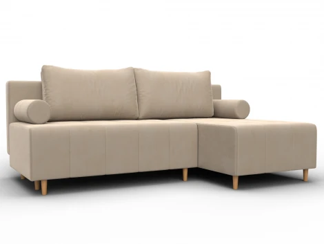 Диван угловой Лига-102 угол универсальный (ДСП,Брус,Фанера,Велюр/Бежевый) Лига Диванов 134789