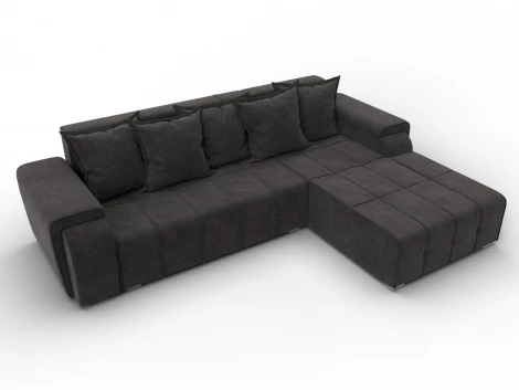 Диван угловой Лига-121 правый угол (ДСП,Брус,Велюр/Темно-коричневый) Лига Диванов 137352