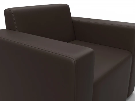 Кресло Лига-093 (ДСП,Брус,Фанера/Пластик/Экокожа/Коричневый) Лига Диванов 132466