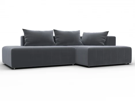 Диван угловой Лига-103 НПБ угол правый (ДСП,Брус,Фанера,Велюр/Серый) Лига Диванов 134817