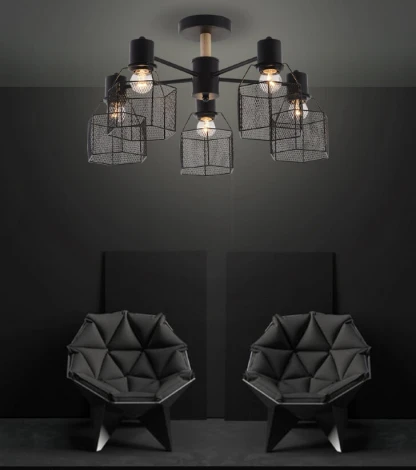 Потолочная люстра на штанге Seven Fires Lauri SF3388/5C-BK-WD