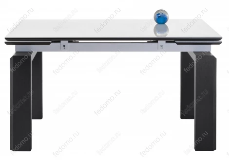 Стеклянный стол Woodville Давос белый / венге 462082