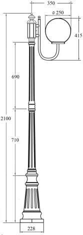 Наземный фонарь IP44 Oasis Light GLOBO S 88209S/10 Bl в форме шара (220V, фонарь, шар)