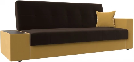 Диван-книжка Лига-020 стол слева (Коричневый,Желтый/Микровельвет) Лига Диванов арт.118502L