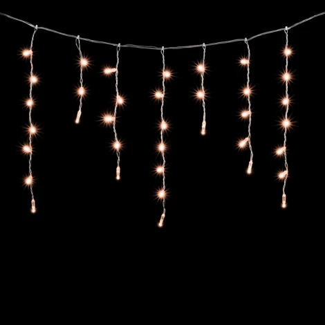 Гирлянда Бахрома с Колпачком 3,1 x 0,5 м Экстра Тепло-Белая 220В, 120 LED, Провод Прозрачный ПВХ, IP65