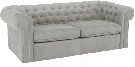 Диван Chesterfield ОГОГО (арт.329717), (Ткань/Серый)