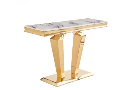 Стол-консоль IST-CASA Адамант IST-804,120х40х78 см, небесный белый/золотой