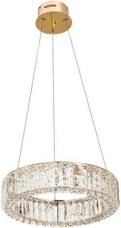 Подвесной светильник Odeon Light Version 5071/60L золото/прозрачный/металл/хрусталь/стекло LED 60W 3700K (220V, на тросе, кольцо)