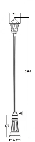 Наземный фонарь Oasis Light PETERSBURG lead GLASS 79810lg B2 Bl