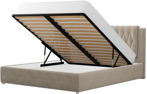 Кровать интерьерная Камилла 180 (Бежевый/Велюр) Лига Диванов арт.120628