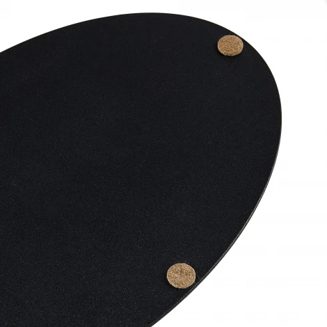 Стол приставной овальный МеталлАрт М015 черный мрамор/черный Mebelik 009509