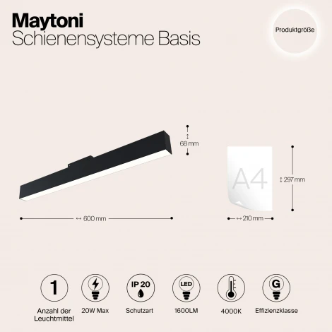 Трековый светильник Basis S35 4000K 20Вт 120° LED (магнитный) Maytoni Technical TR012-2-20W4K-B