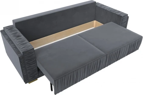 Диван прямой Лига-044 (Серый,Бежевый/Велюр) Лига Диванов арт.122254