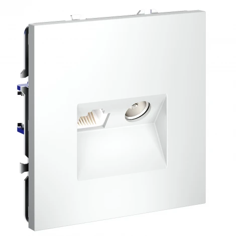 Розетка телевизионная встраиваемая TV+RJ45 Voltum S70 VLS060702 (белый матовый)