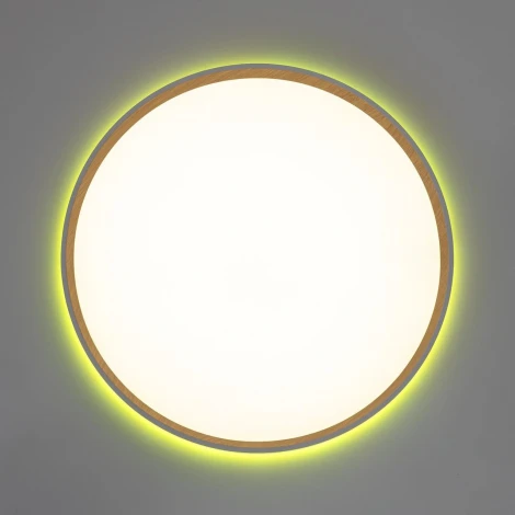 Настенно-потолочный светодиодный светильник IP40 Citilux Etalon CL750400R Белый+Бук с пультом и RGB подсветкой