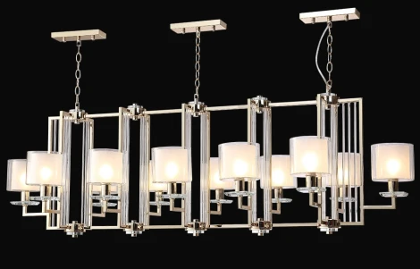 Подвесная люстра NICOLAS SP12 L1600 GOLD/WHITE Crystal Lux